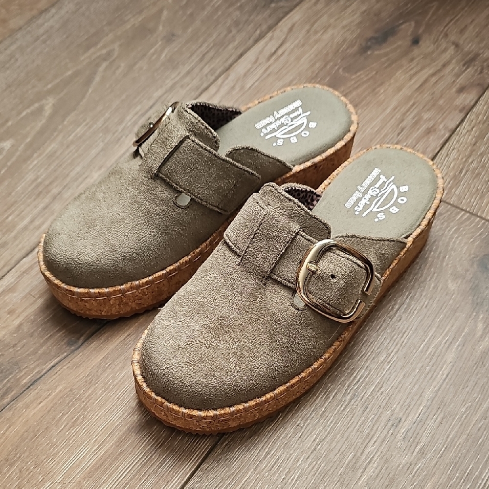 BOBS from Skechers Olive Suede Mules